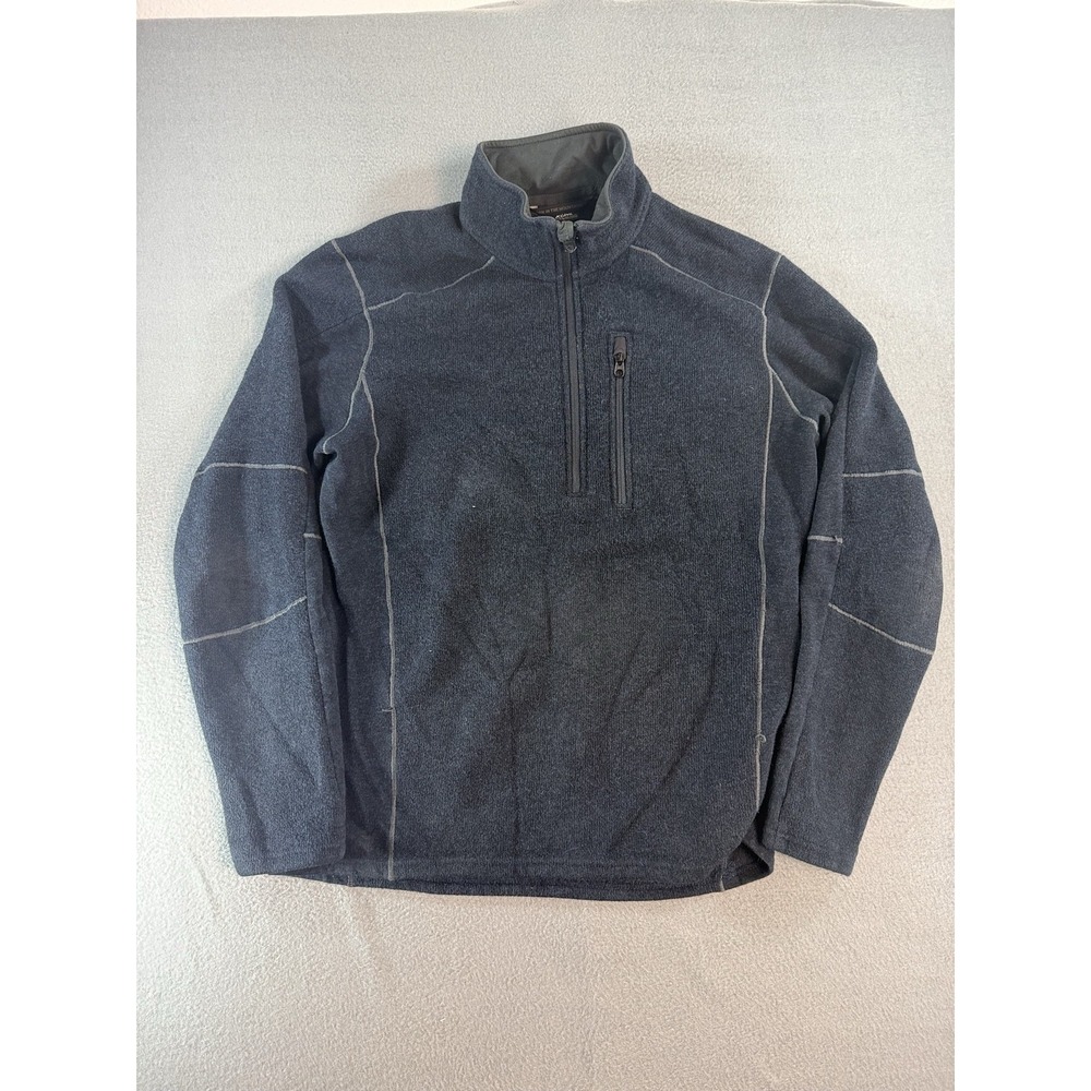 Kuhl Sweater Mens L Gray Fleece 1/4 Zip Mock Neck Hiking Thermal Pullover